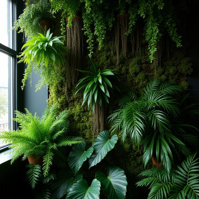 Brooklyn Loft moss and fern wall