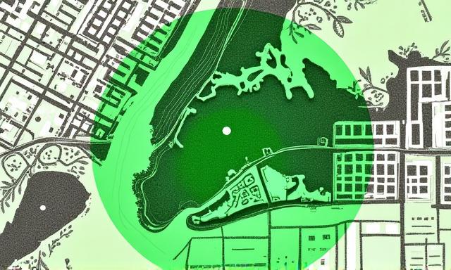 Map showing service coverage radius in NYC area