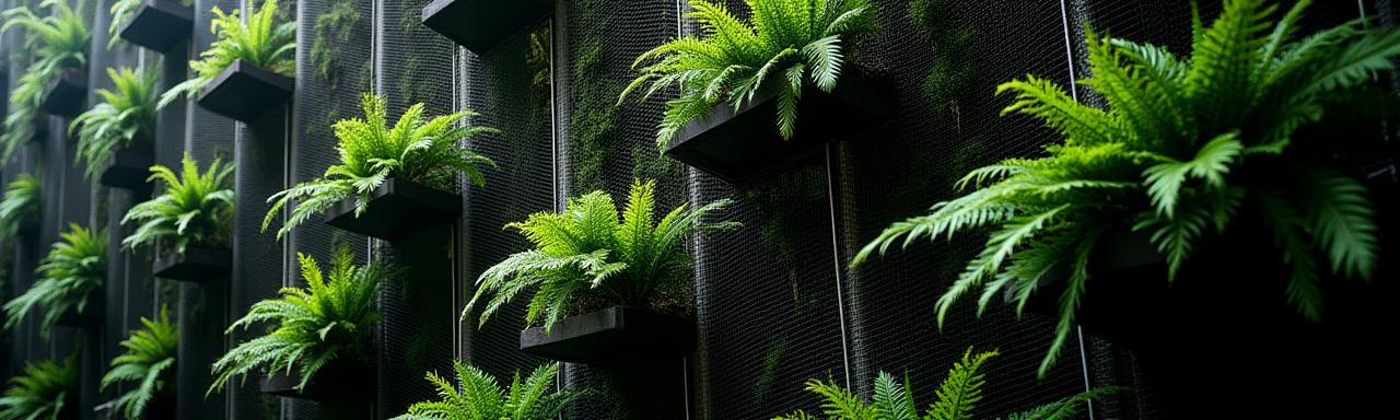 Abstract architectural greenery patterns