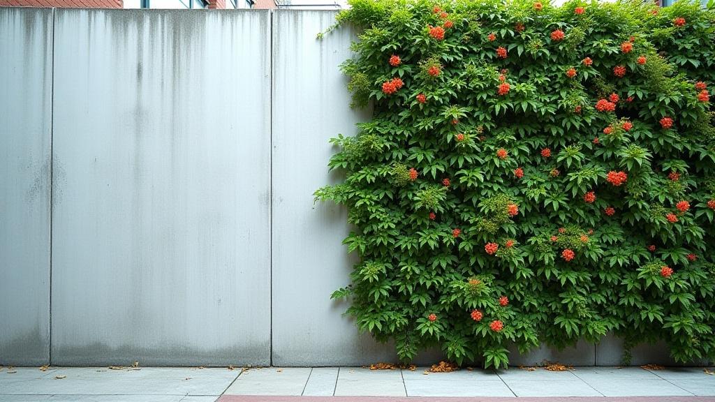 Before and after vertical garden installation